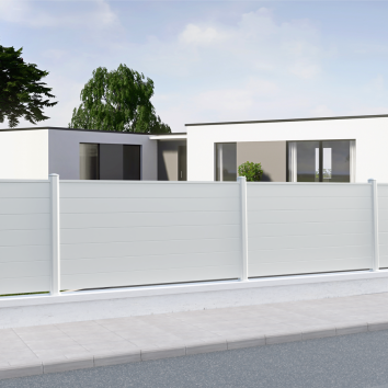 Clôture PVC plein blanc -...