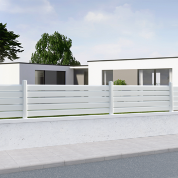 Clôture PVC persienné blanc