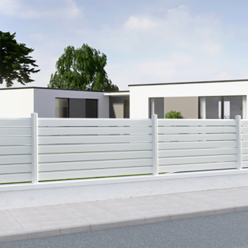 Clôture PVC persienné blanc